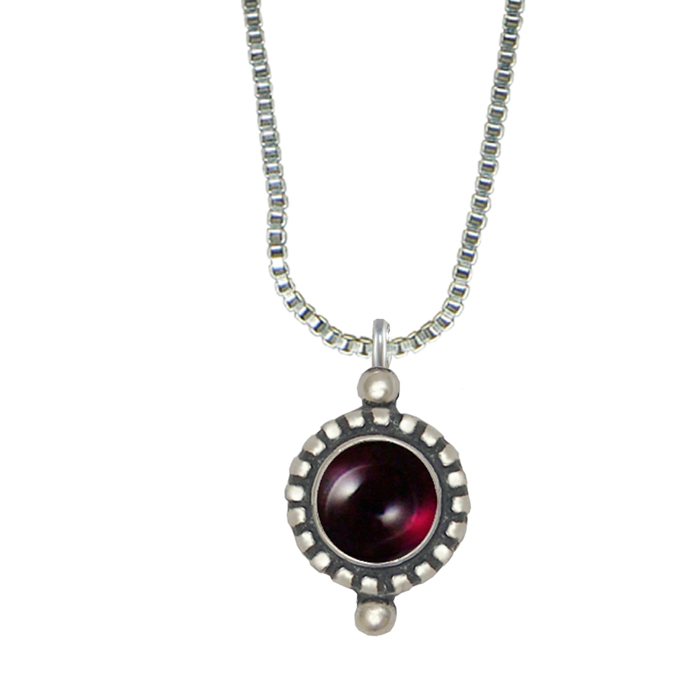 Sterling Silver Little Garnet Pendant Necklace